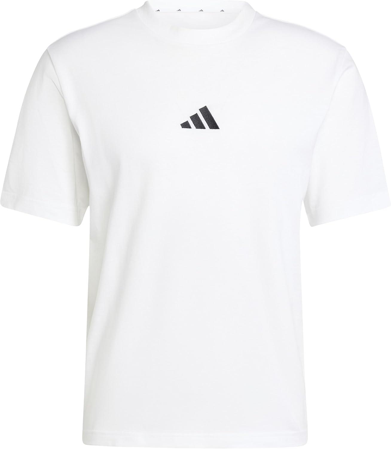 imageadidas Originals Mens Essentials Small Logo Single Jersey TShirtWhiteBlack