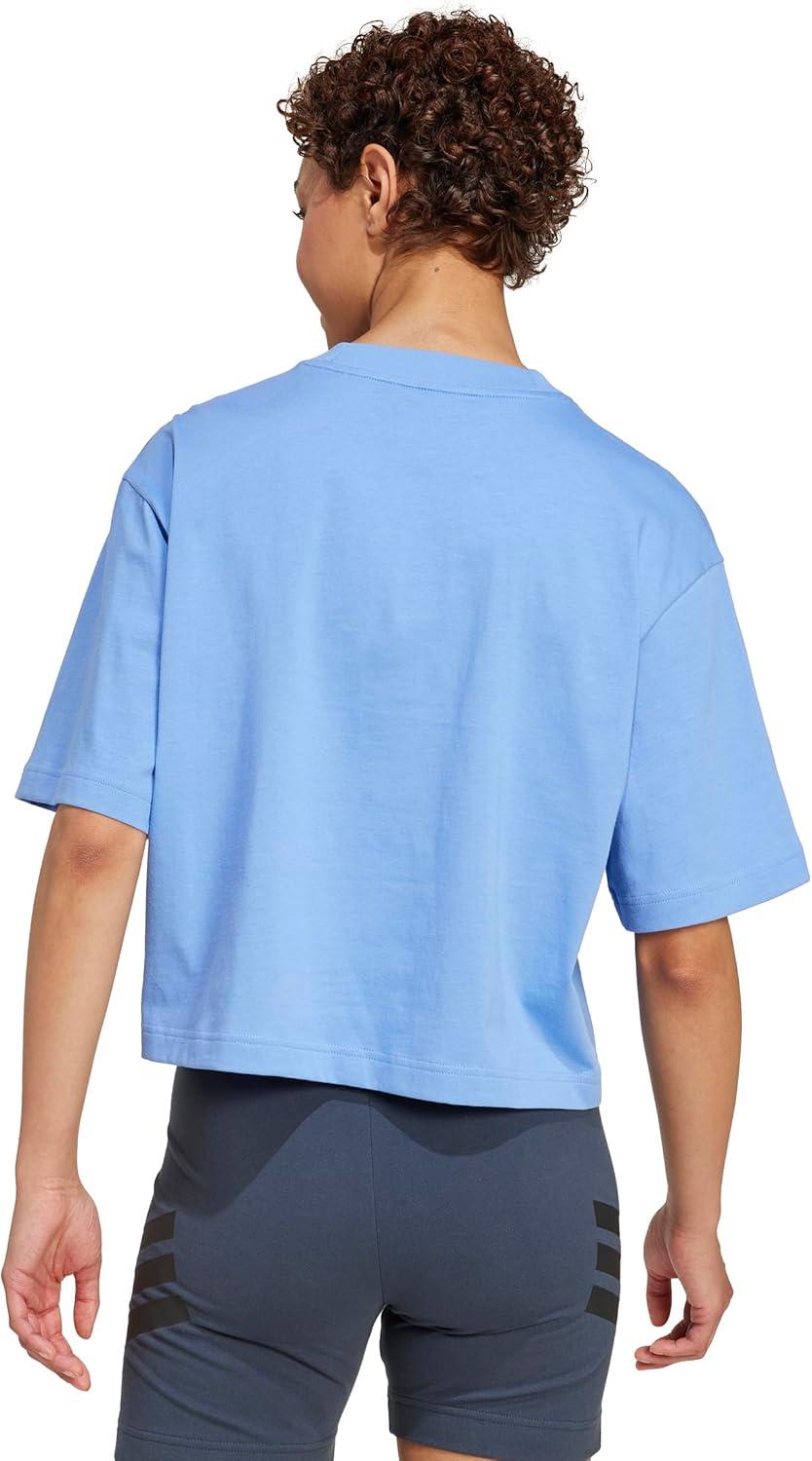 imageadidas Originals Womens Essentials Big Logo Boyfriend TShirtBlue FusionBlue