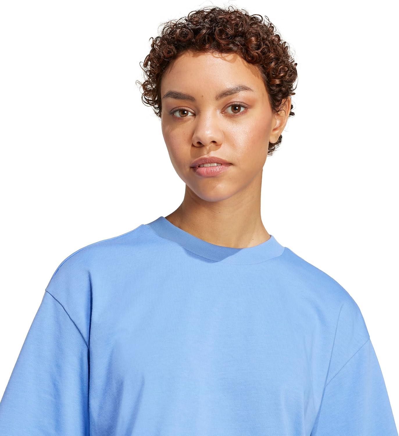 imageadidas Originals Womens Essentials Big Logo Boyfriend TShirtBlue FusionBlue