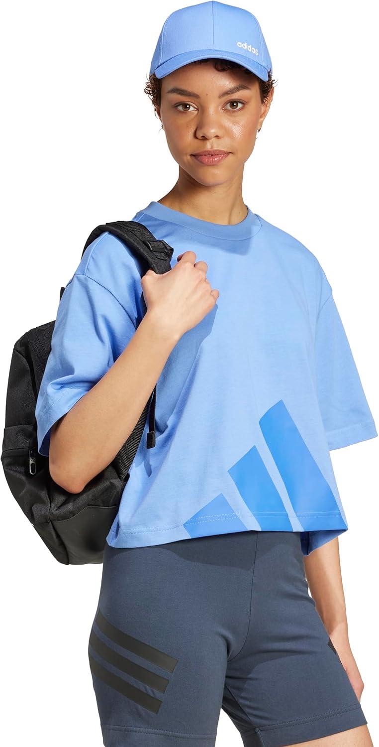 imageadidas Originals Womens Essentials Big Logo Boyfriend TShirtBlue FusionBlue