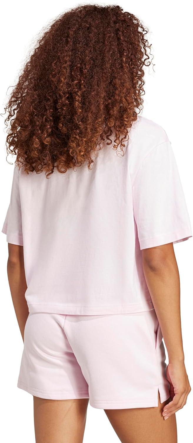 imageadidas Originals Womens Essentials Big Logo Boyfriend TShirtClear PinkWhite