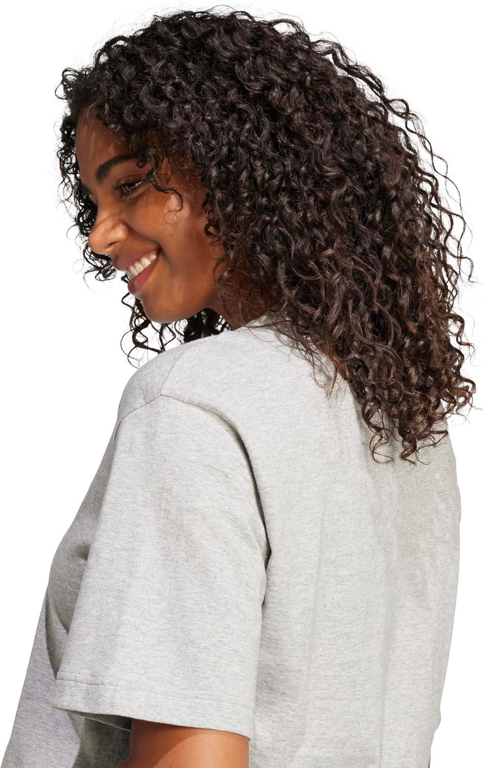 imageadidas Originals Womens Essentials Big Logo Boyfriend TShirtMedium Grey HeatherBlack