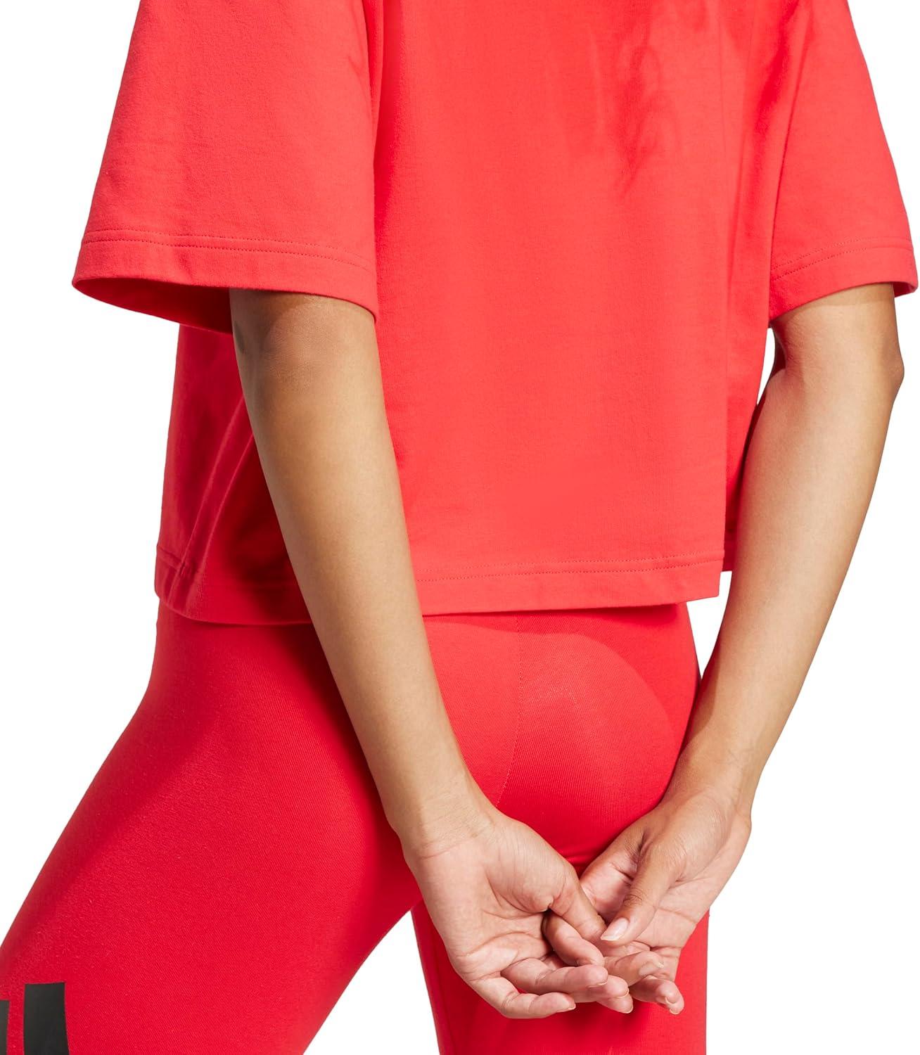 imageadidas Originals Womens Essentials Big Logo Boyfriend TShirtPure RubyBlack