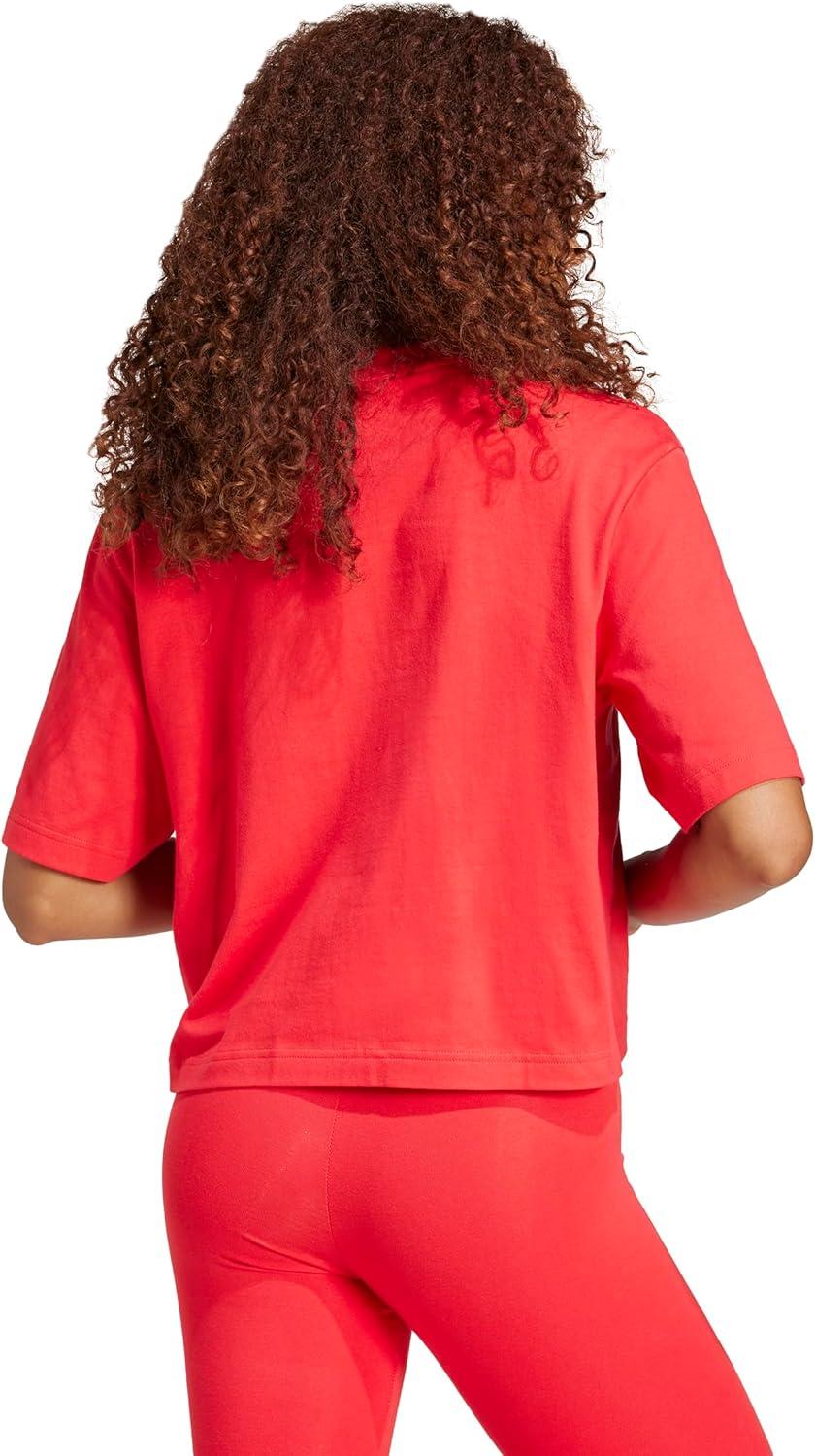 imageadidas Originals Womens Essentials Big Logo Boyfriend TShirtPure RubyBlack