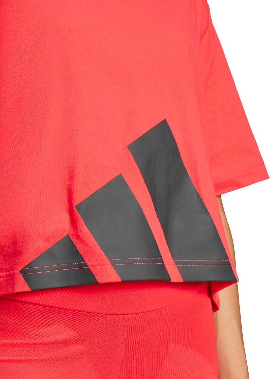 imageadidas Originals Womens Essentials Big Logo Boyfriend TShirtPure RubyBlack