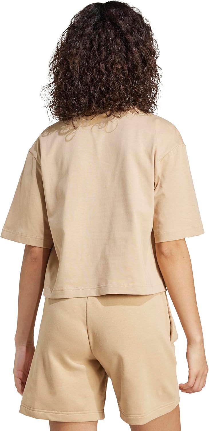 imageadidas Originals Womens Essentials Big Logo Boyfriend TShirtWarm SandstoneBrown Desert