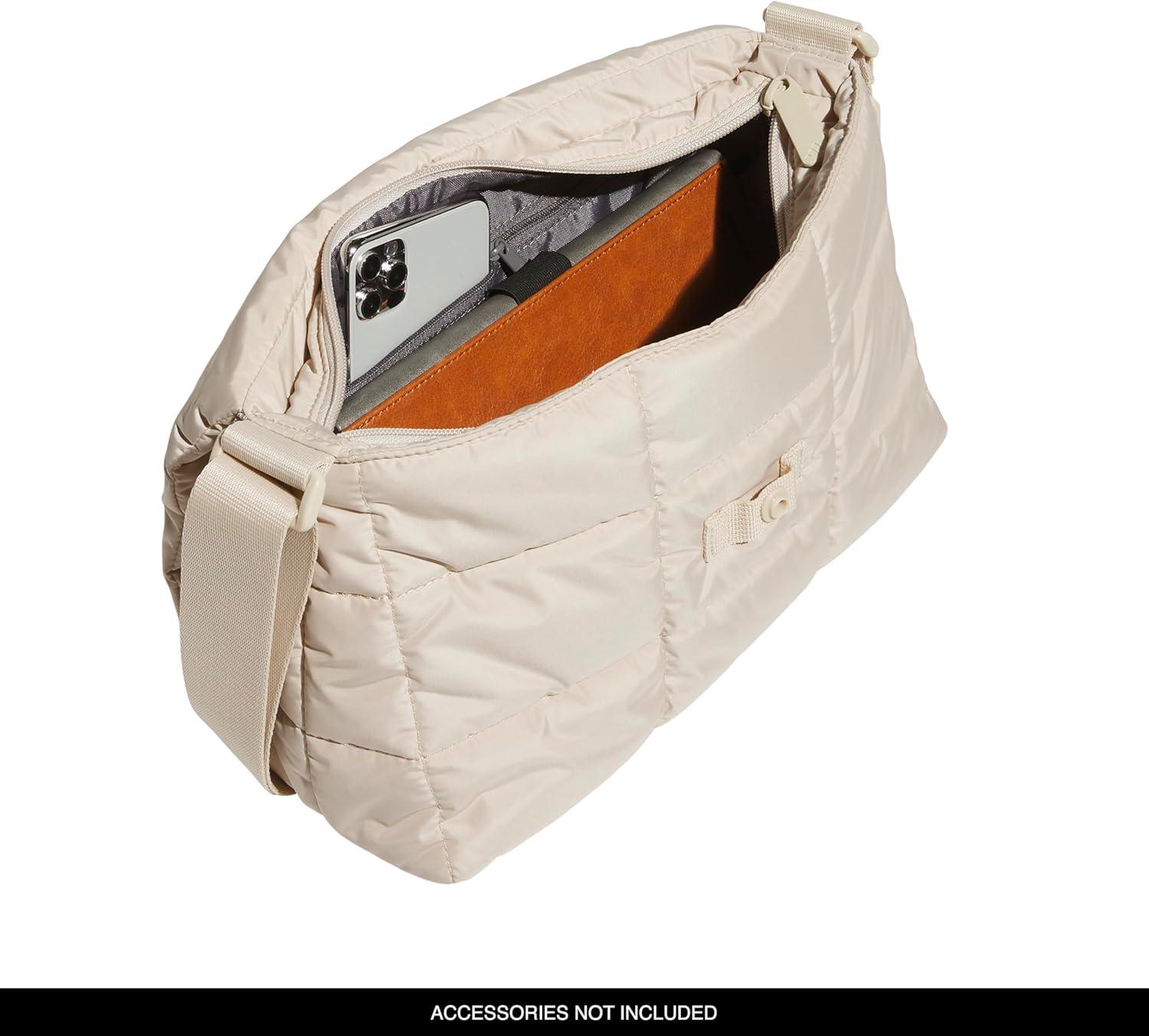 imageadidas Puffer Bag Crossbody for Women QuiltedCrystal Linen Beige