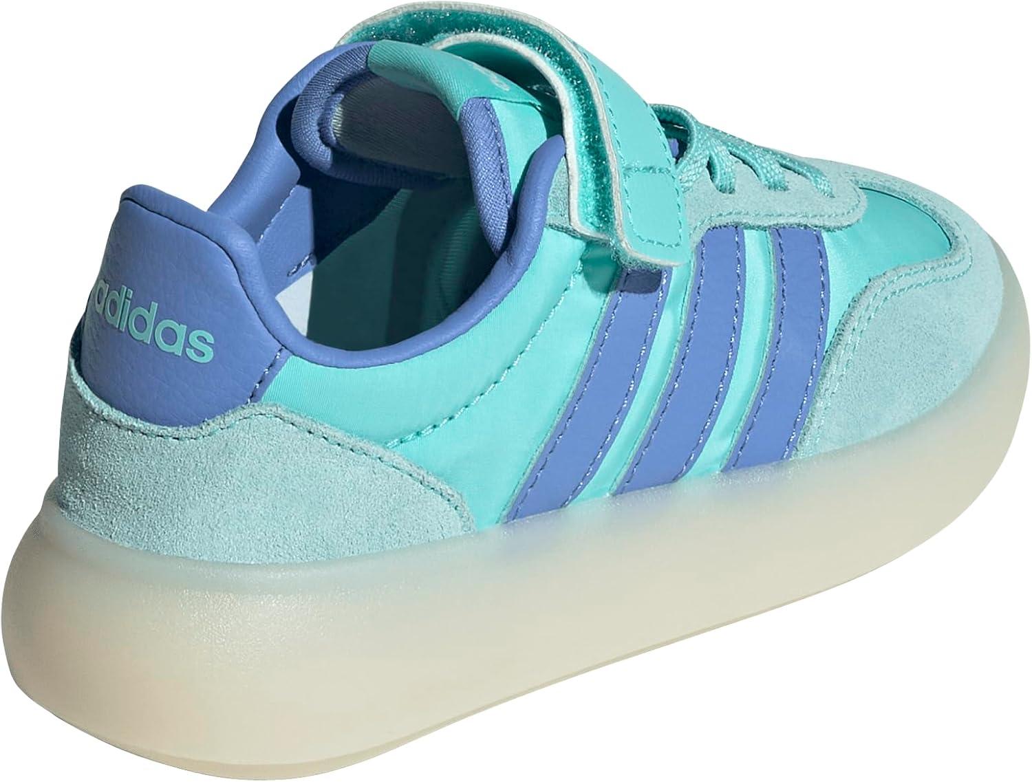 imageadidas UnisexChild Barreda Decode Elastic Lace ampamp Strap SneakerFlash AquaBlue FusionOff White