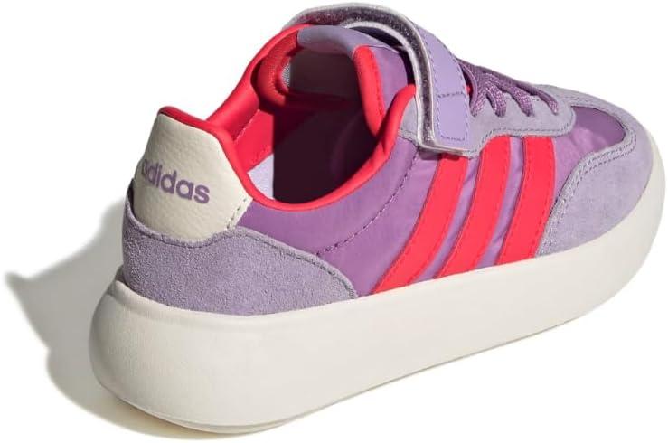 imageadidas UnisexChild Barreda Decode Elastic Lace ampamp Strap SneakerPreloved PurpleLucid RedPowder Plum