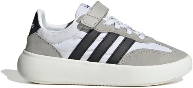 imageadidas UnisexChild Barreda Decode Elastic Lace ampamp Strap SneakerWhiteBlackGrey