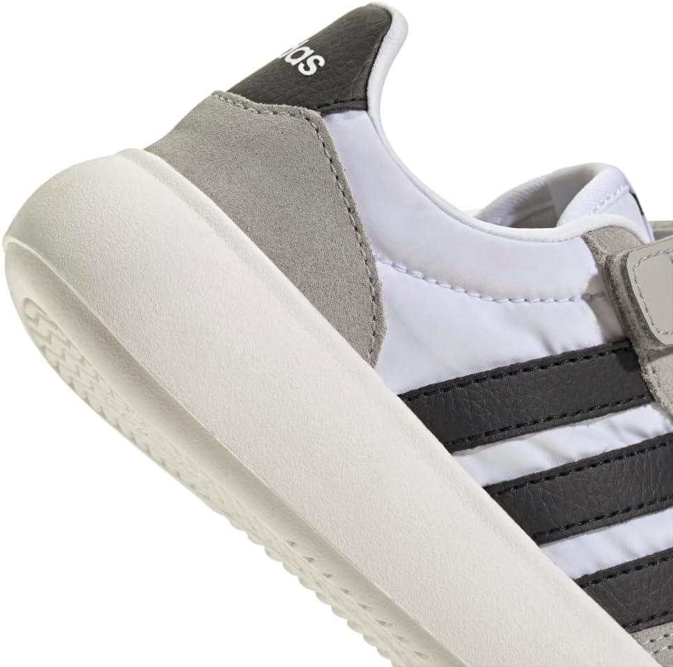 imageadidas UnisexChild Barreda Decode Elastic Lace ampamp Strap SneakerWhiteBlackGrey