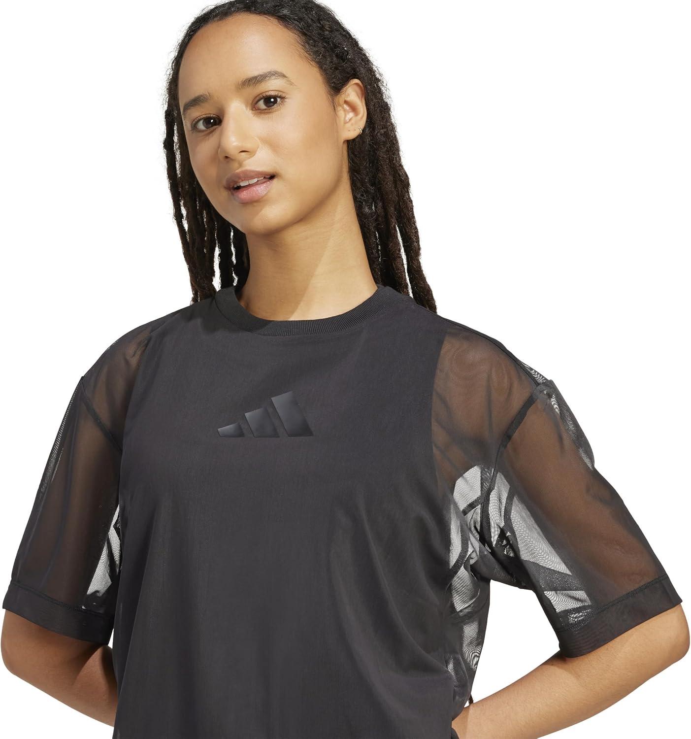 imageadidas Womens All Szn Soft Lux Mesh Loose TShirtBlack