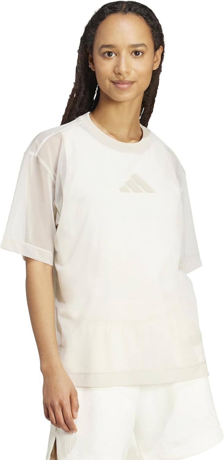 imageadidas Womens All Szn Soft Lux Mesh Loose TShirtWonder Alumina