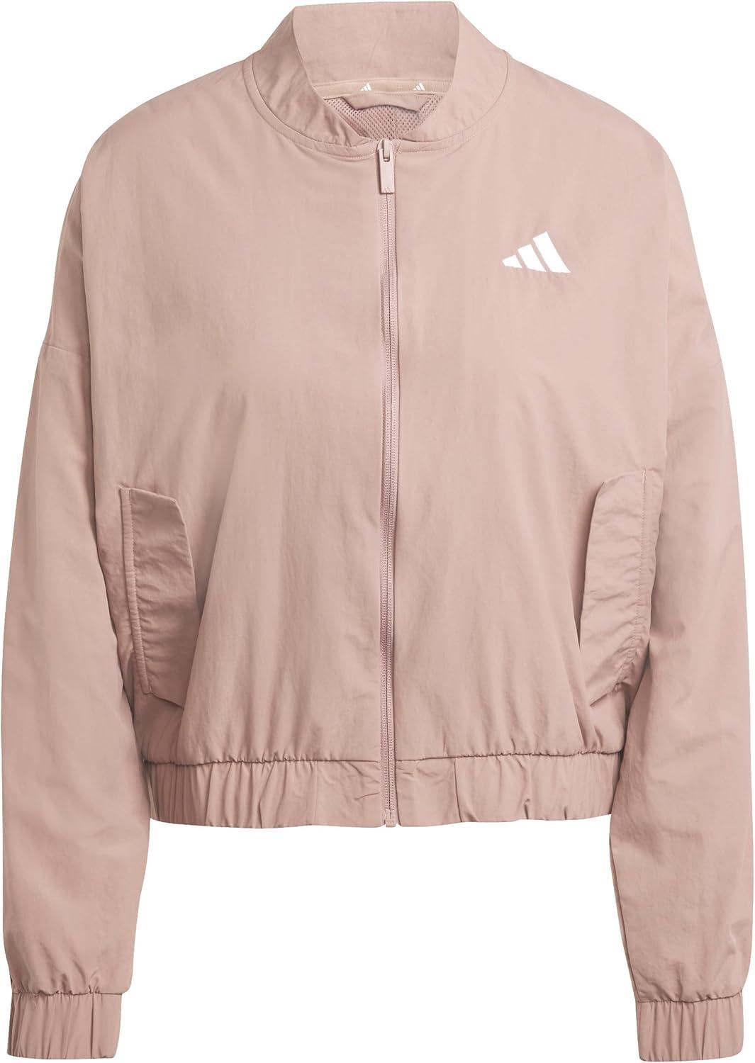 imageadidas Womens Essentials 3Stripes Woven Bomber JacketWarm ClayWhite