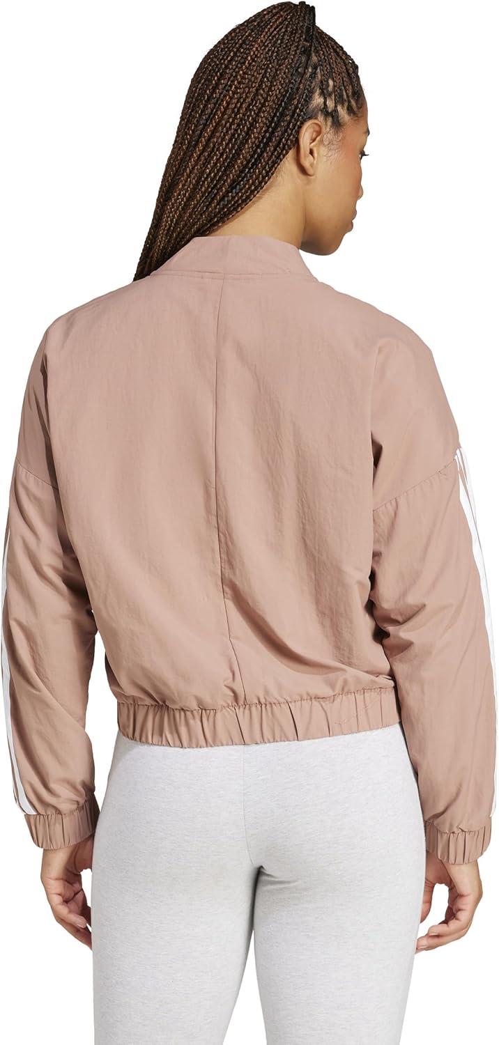 imageadidas Womens Essentials 3Stripes Woven Bomber JacketWarm ClayWhite