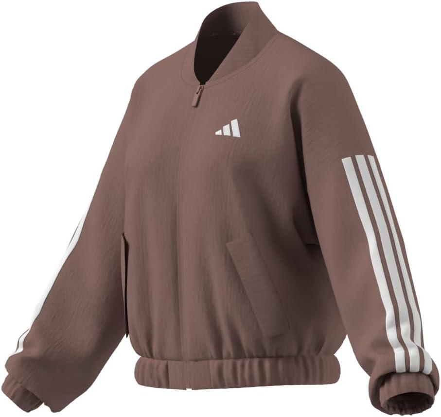 imageadidas Womens Essentials 3Stripes Woven Bomber JacketWarm ClayWhite
