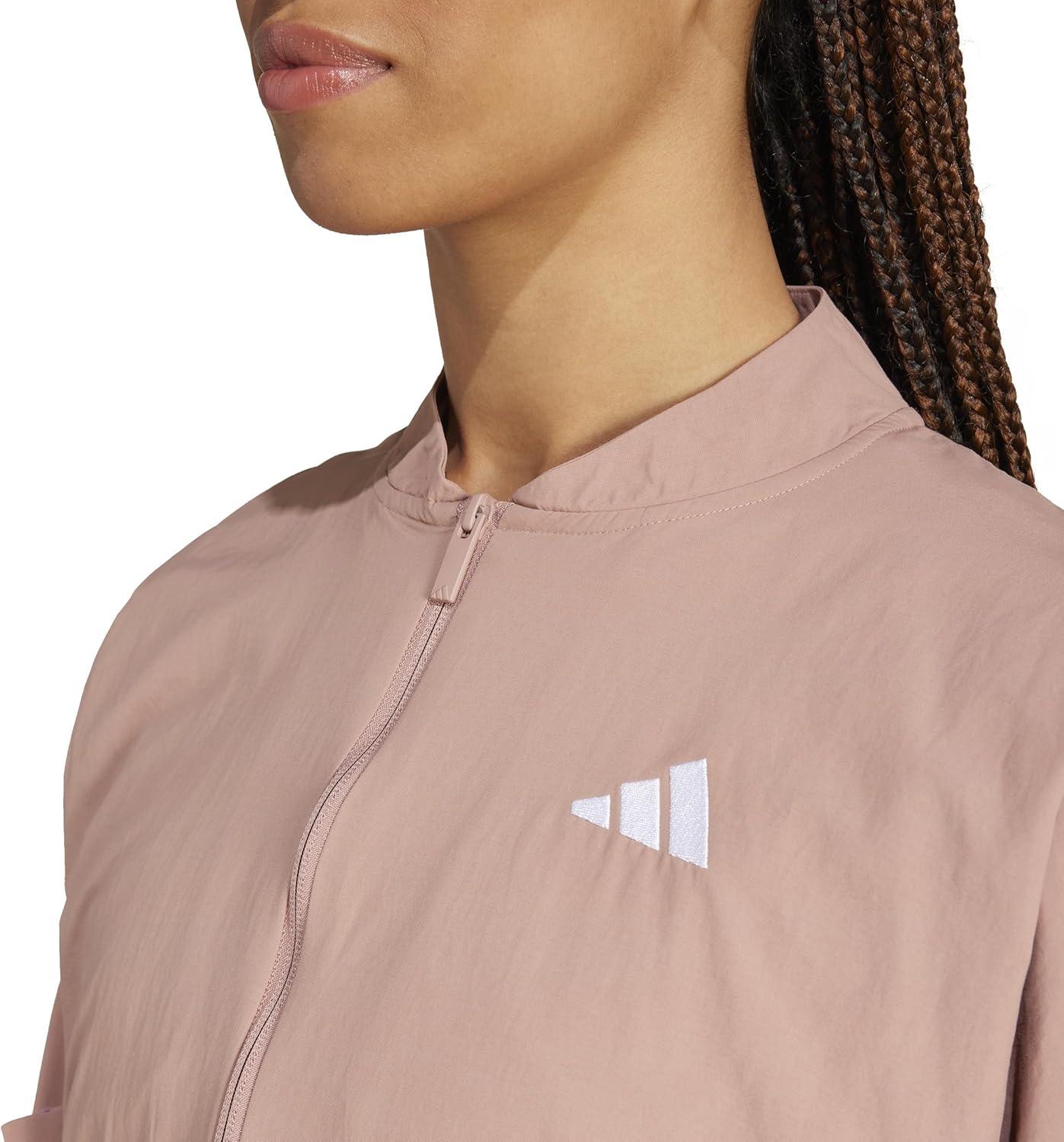 imageadidas Womens Essentials 3Stripes Woven Bomber JacketWarm ClayWhite