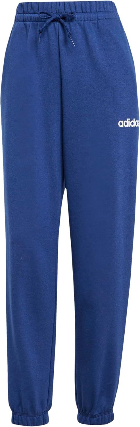 imageadidas Womens Essentials Linear French Terry Cuffed PantsDark BlueWhite