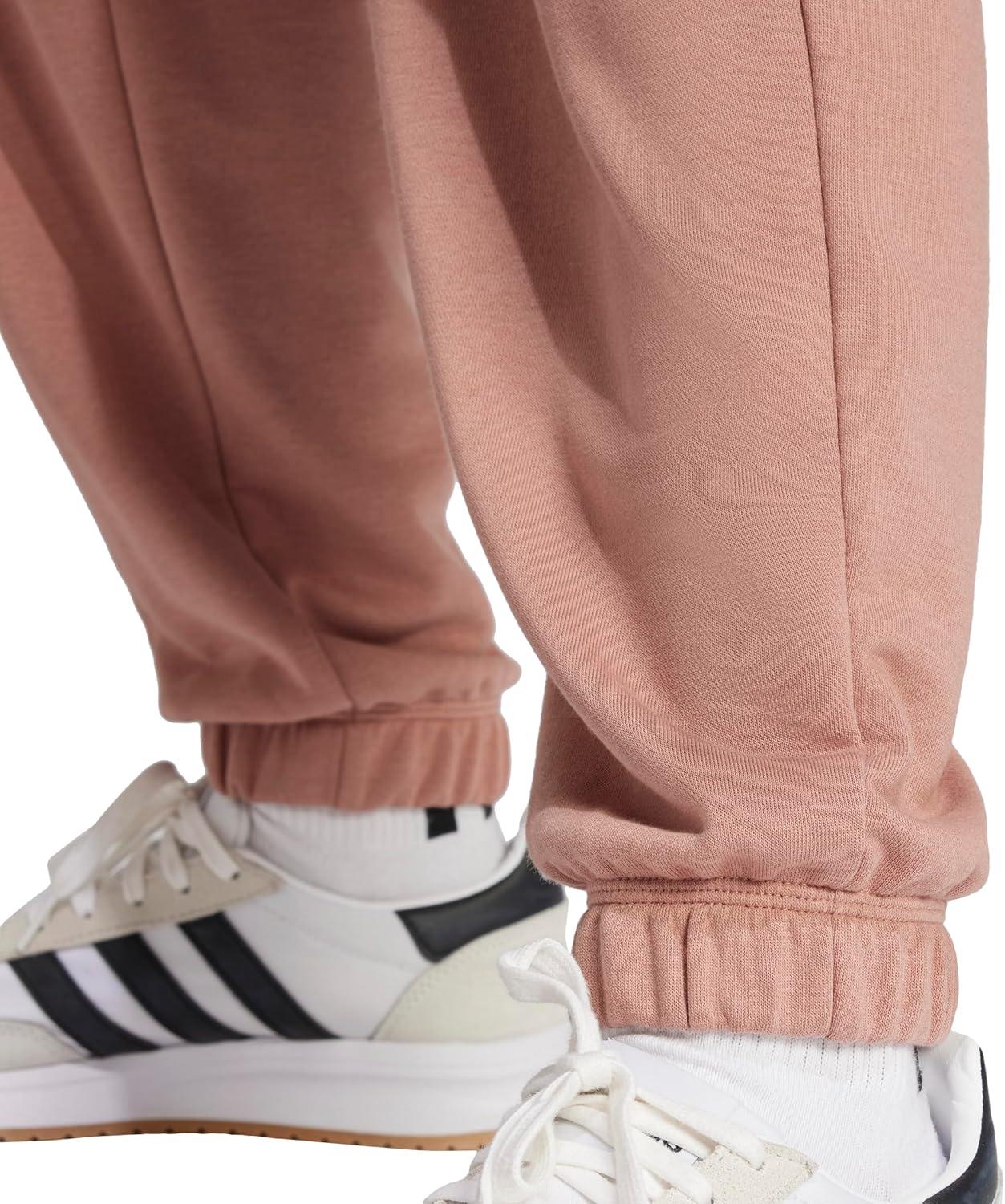 imageadidas Womens Essentials Linear French Terry Cuffed PantsWarm ClayWhite