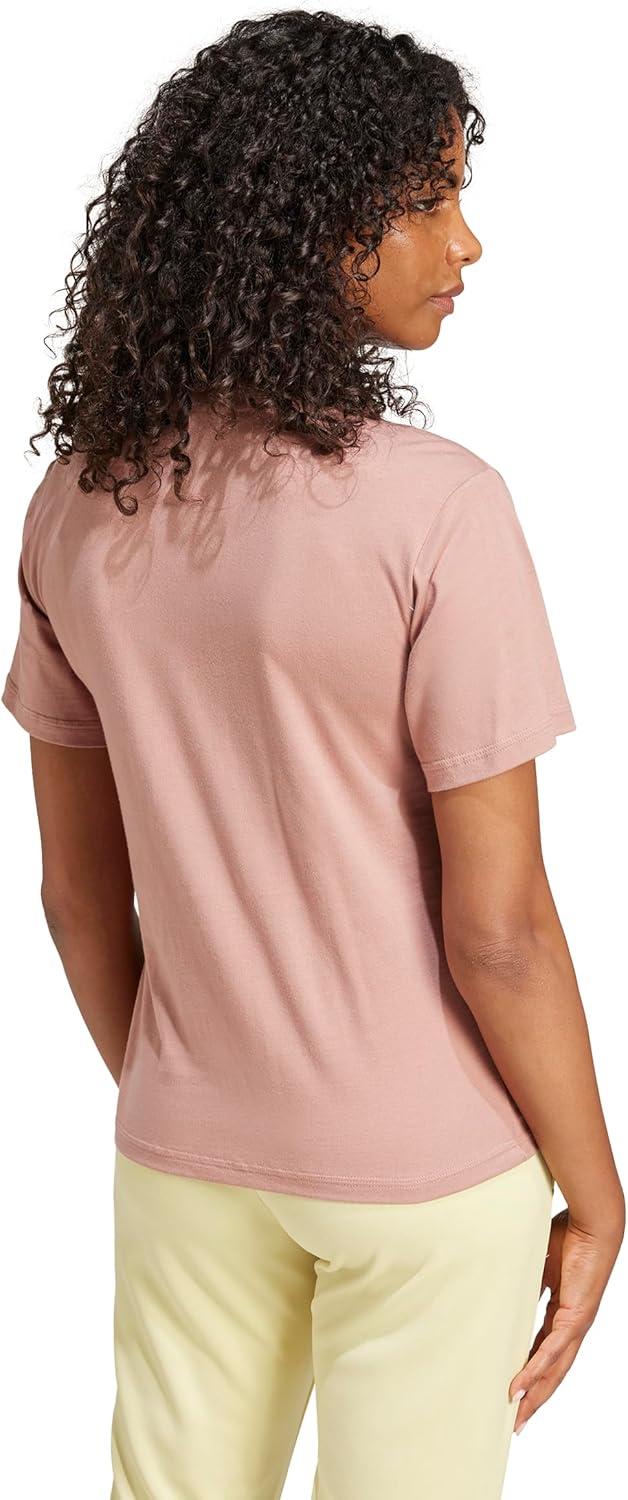 imageadidas Womens Essentials Small Logo Cotton TShirtWarm ClayWhite