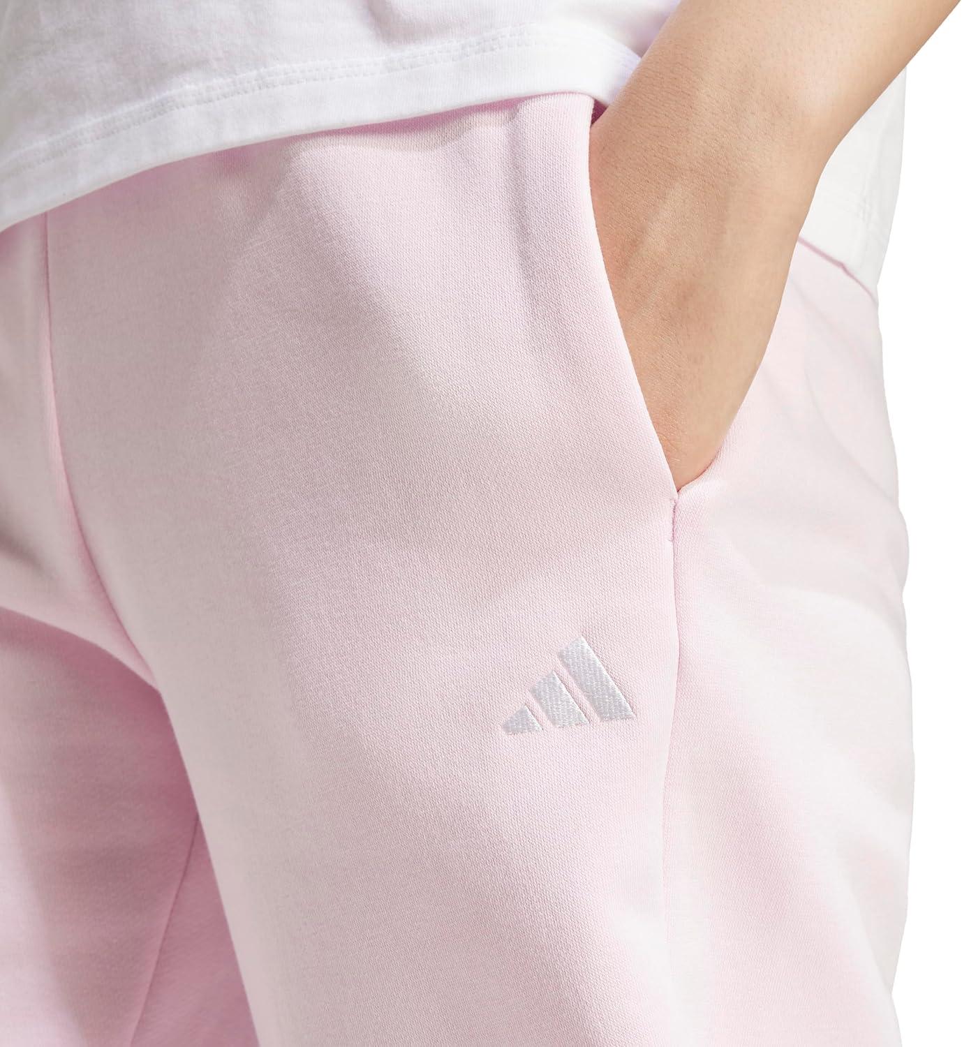 imageadidas Womens Essentials Small Logo Feel Cozy Open Hem PantsClear PinkWhite