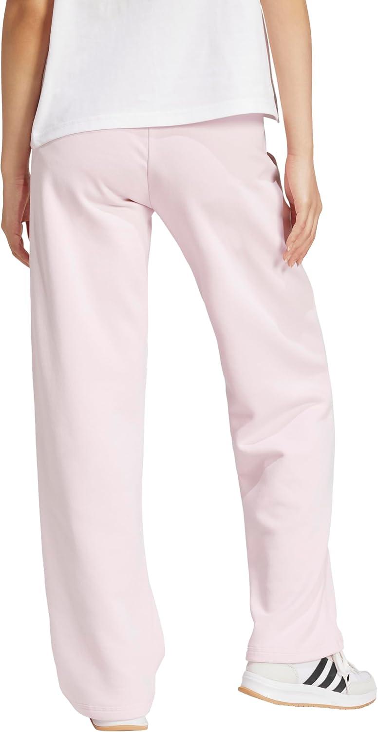 imageadidas Womens Essentials Small Logo Feel Cozy Open Hem PantsClear PinkWhite