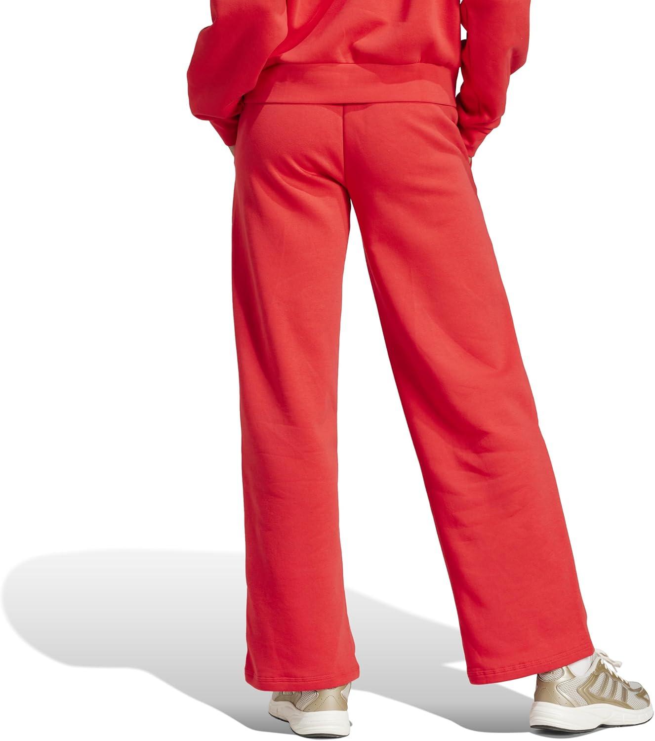 imageadidas Womens Essentials Small Logo Feel Cozy Open Hem PantsPure RubyBlack