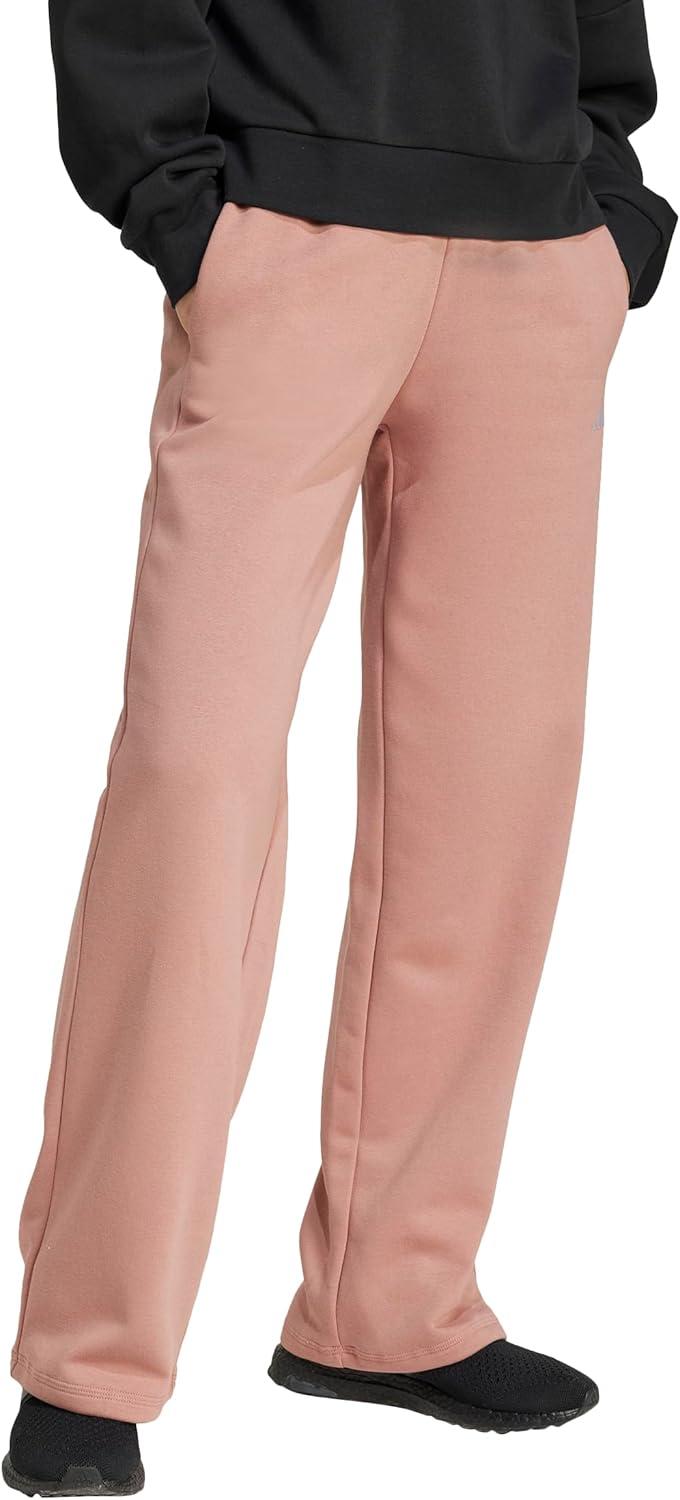 imageadidas Womens Essentials Small Logo Feel Cozy Open Hem PantsWarm ClayWhite