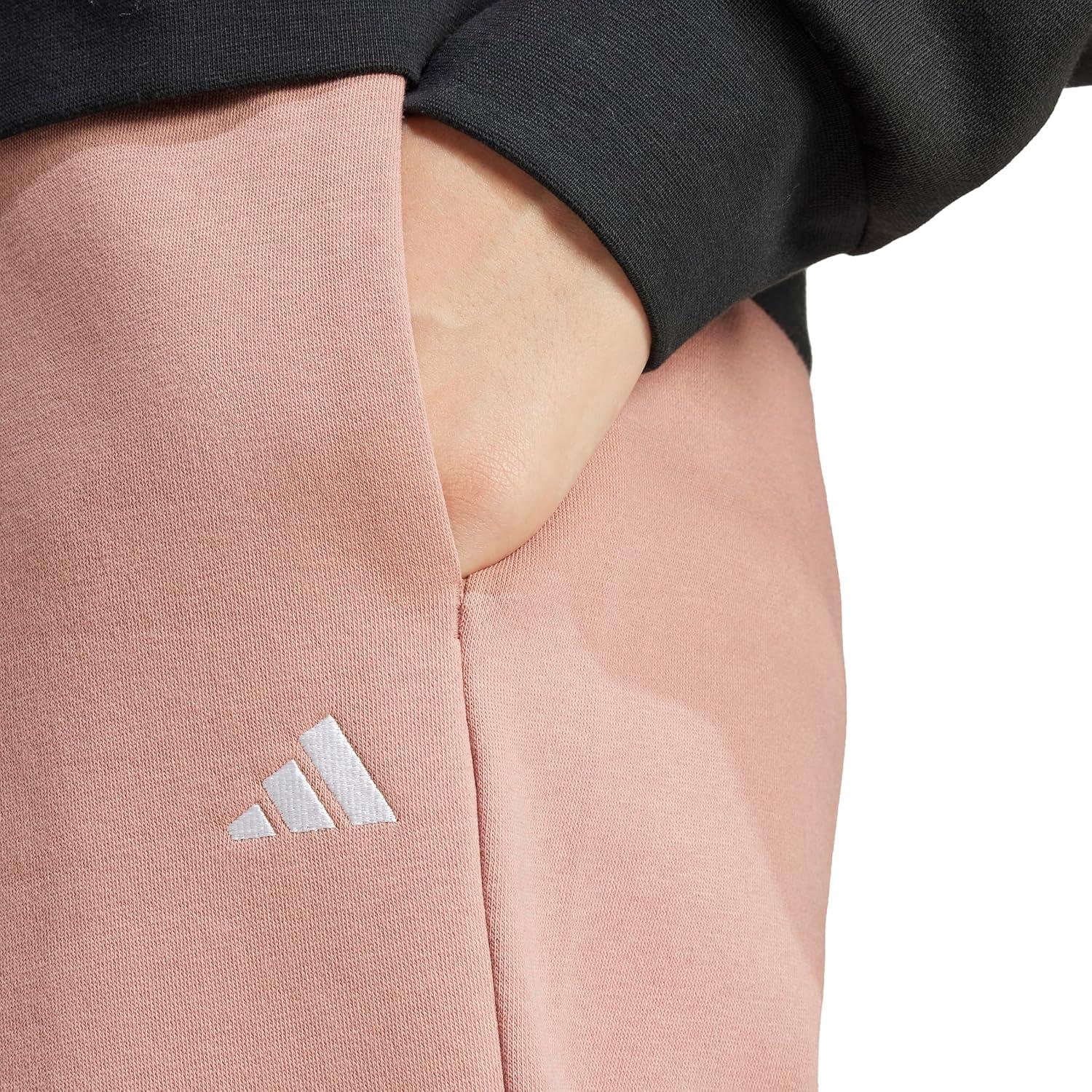 imageadidas Womens Essentials Small Logo Feel Cozy Open Hem PantsWarm ClayWhite