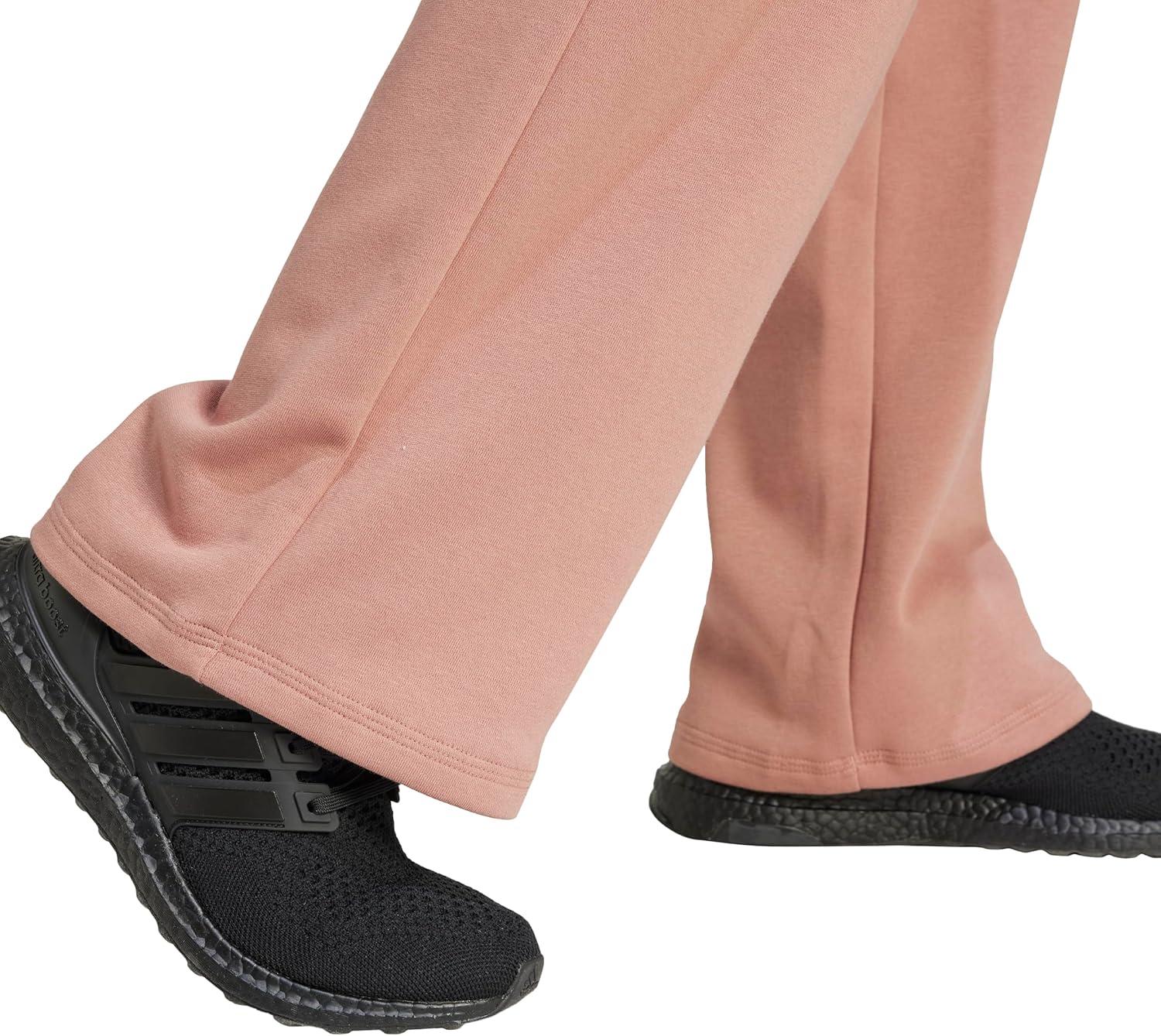 imageadidas Womens Essentials Small Logo Feel Cozy Open Hem PantsWarm ClayWhite