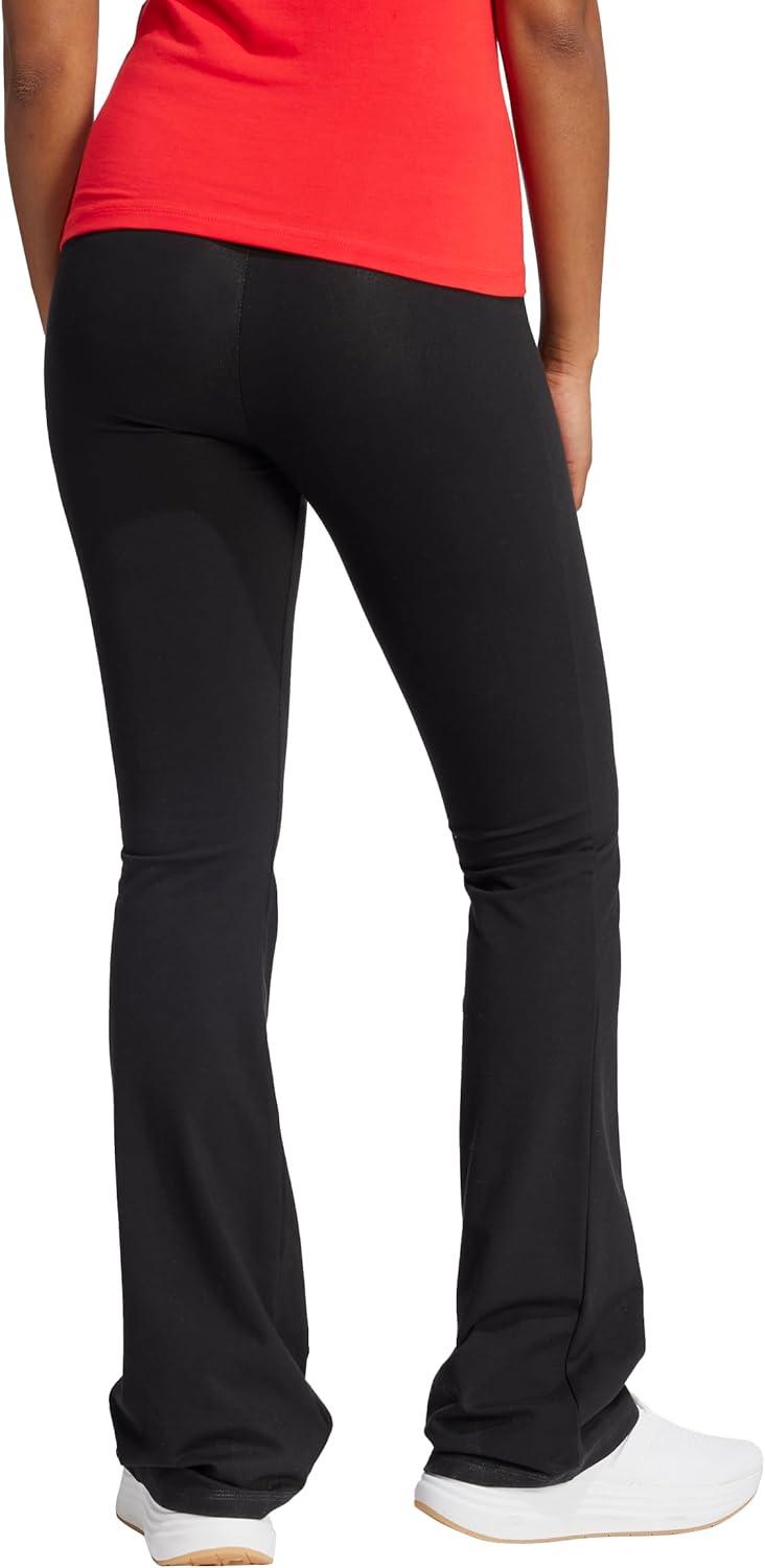 imageadidas Womens Essentials Small Logo Flared LeggingsBlackWhite