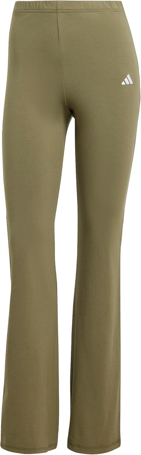 imageadidas Womens Essentials Small Logo Flared LeggingsOlive StrataWhite