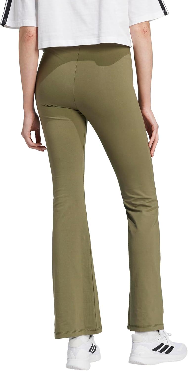 imageadidas Womens Essentials Small Logo Flared LeggingsOlive StrataWhite