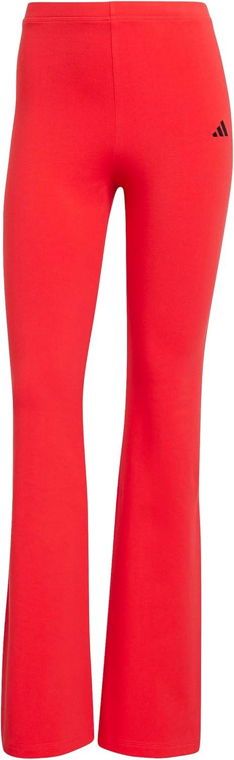 imageadidas Womens Essentials Small Logo Flared LeggingsPure RubyBlack