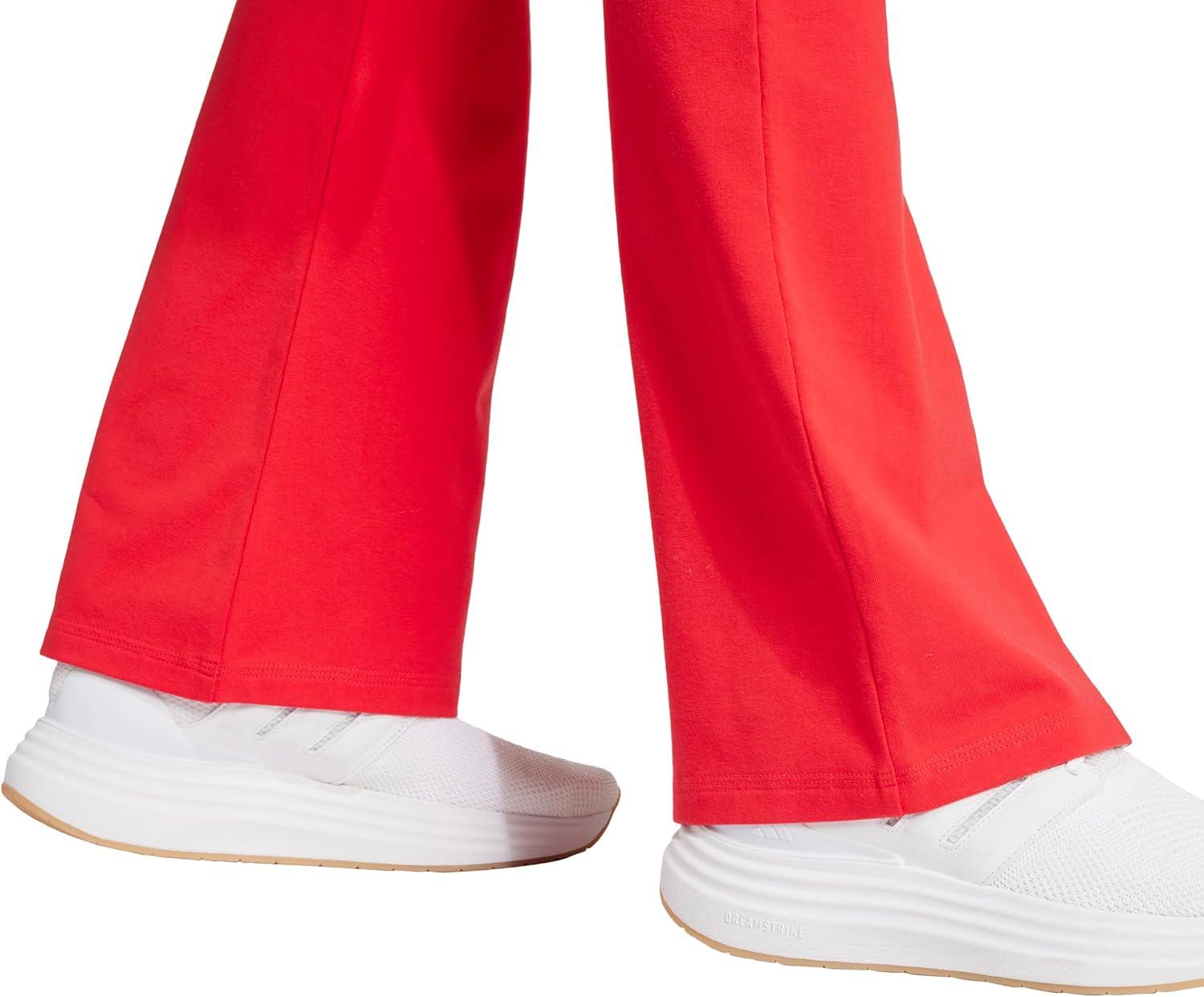 imageadidas Womens Essentials Small Logo Flared LeggingsPure RubyBlack