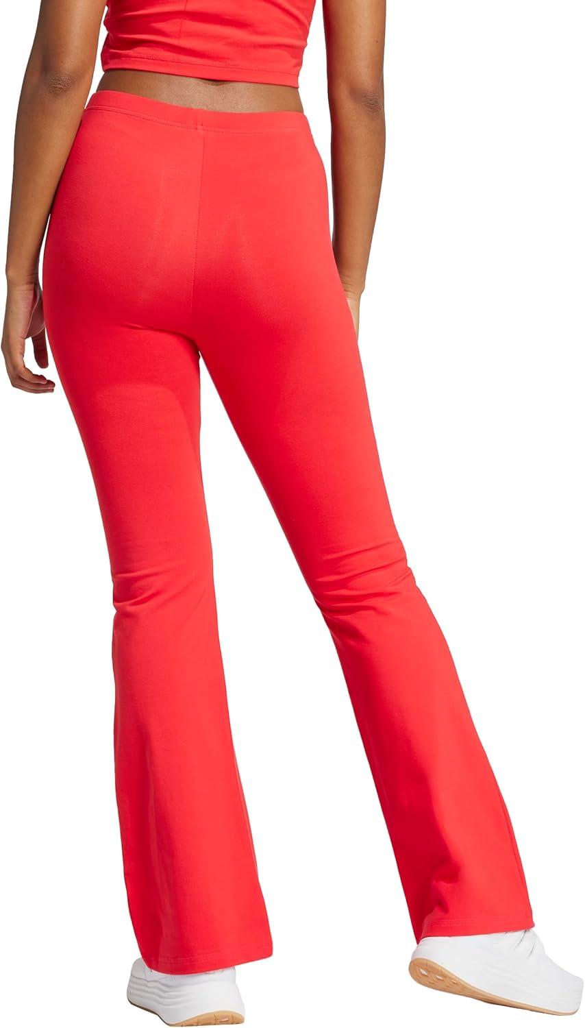 imageadidas Womens Essentials Small Logo Flared LeggingsPure RubyBlack