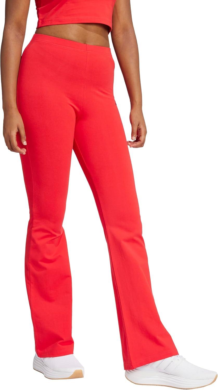 imageadidas Womens Essentials Small Logo Flared LeggingsPure RubyBlack