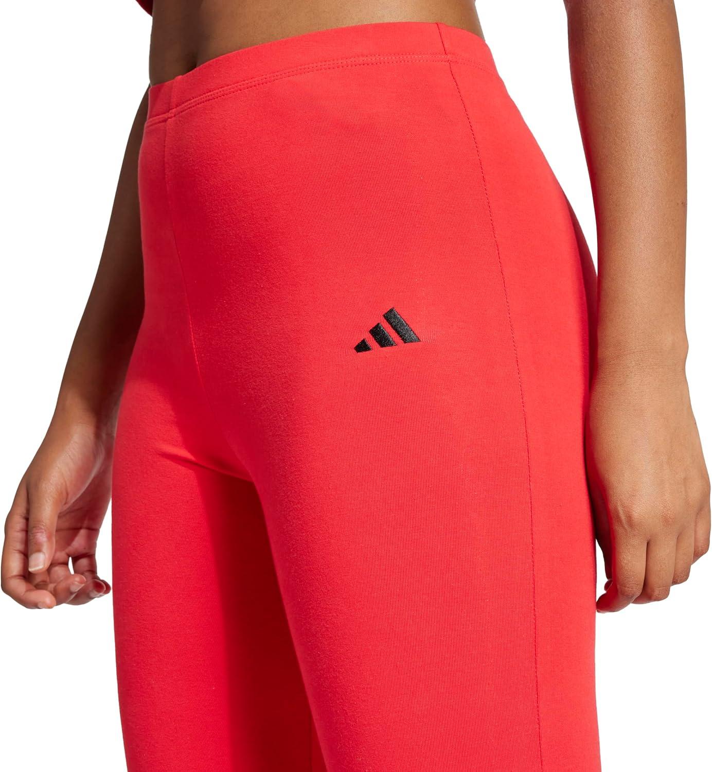 imageadidas Womens Essentials Small Logo Flared LeggingsPure RubyBlack