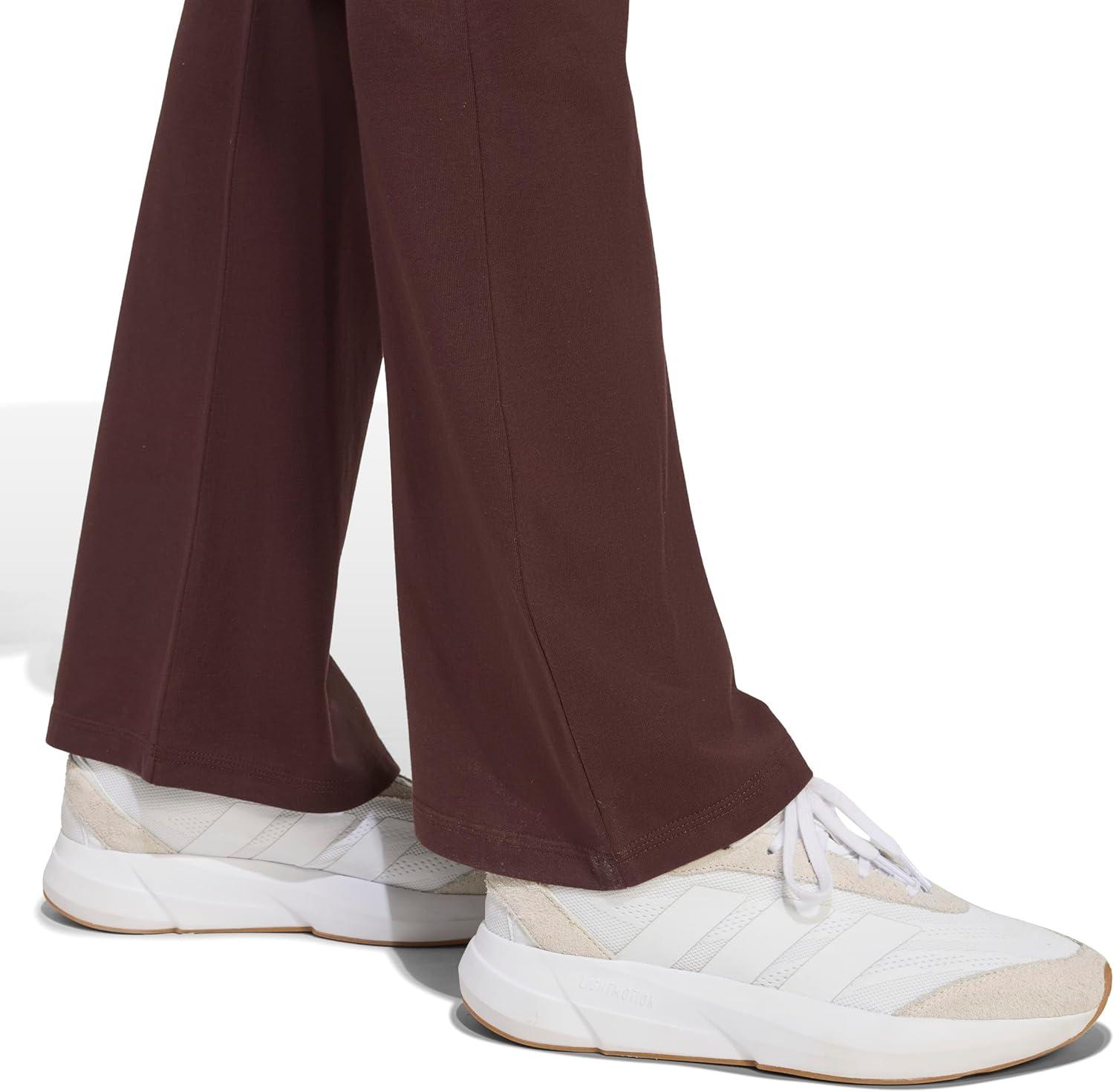 imageadidas Womens Essentials Small Logo Flared LeggingsShadow BrownWhite