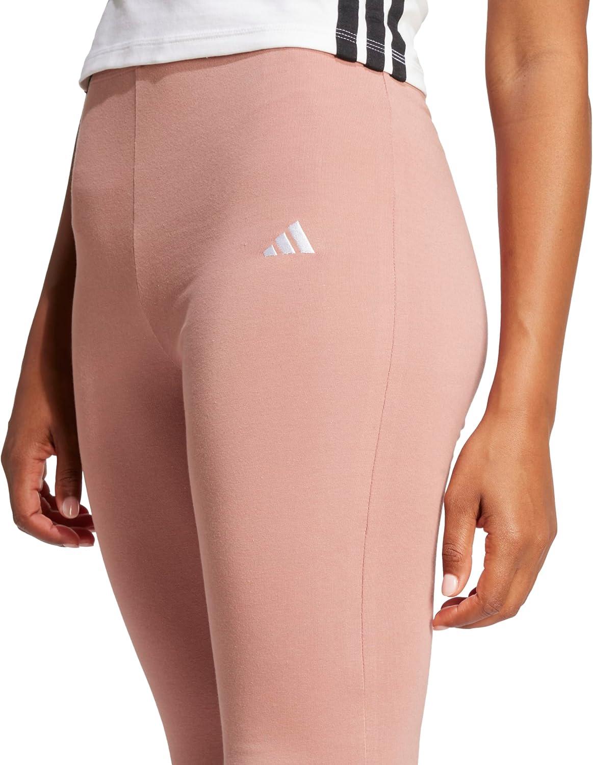 imageadidas Womens Essentials Small Logo Flared LeggingsWarm ClayWhite
