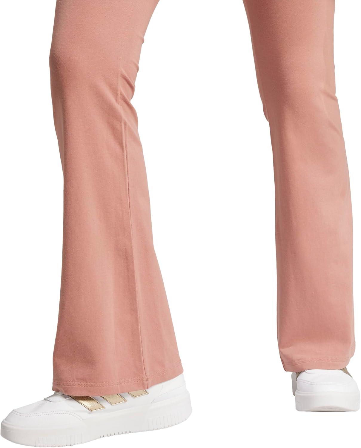 imageadidas Womens Essentials Small Logo Flared LeggingsWarm ClayWhite