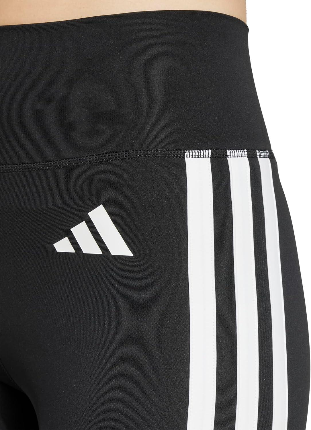 imageadidas Womens Optime Essentials 3Stripes 78 Training LeggingsBlackWhite