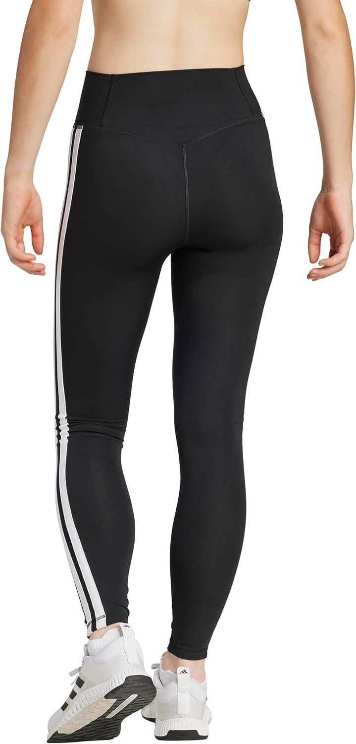 imageadidas Womens Optime Essentials 3Stripes 78 Training LeggingsBlackWhite