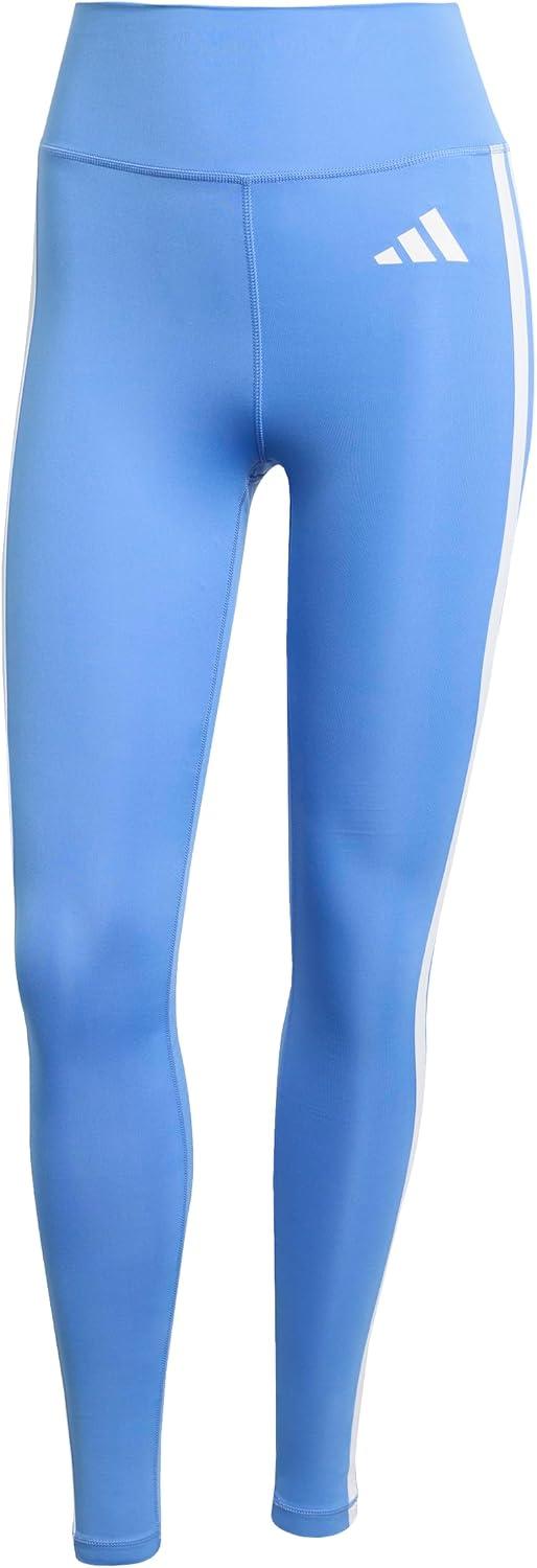 imageadidas Womens Optime Essentials 3Stripes 78 Training LeggingsBlue FusionWhite