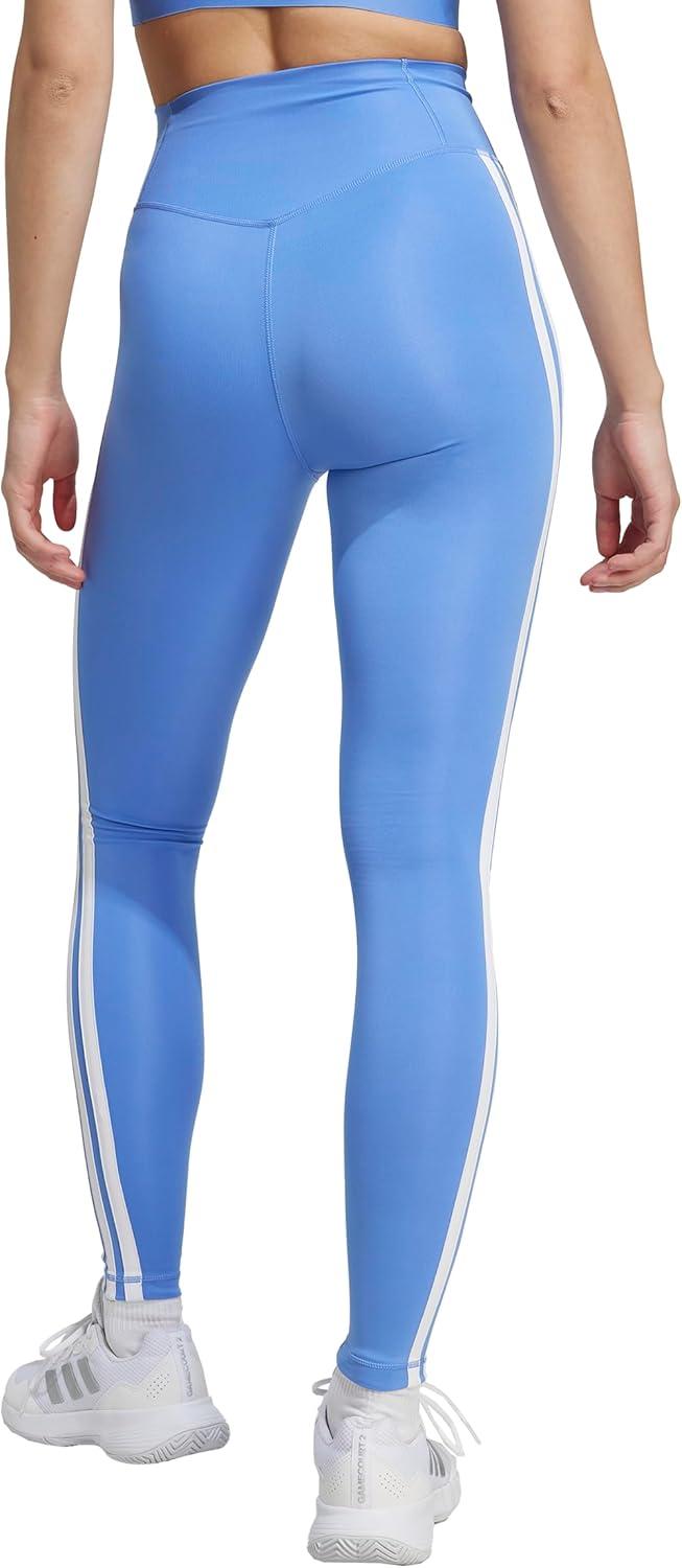 imageadidas Womens Optime Essentials 3Stripes 78 Training LeggingsBlue FusionWhite