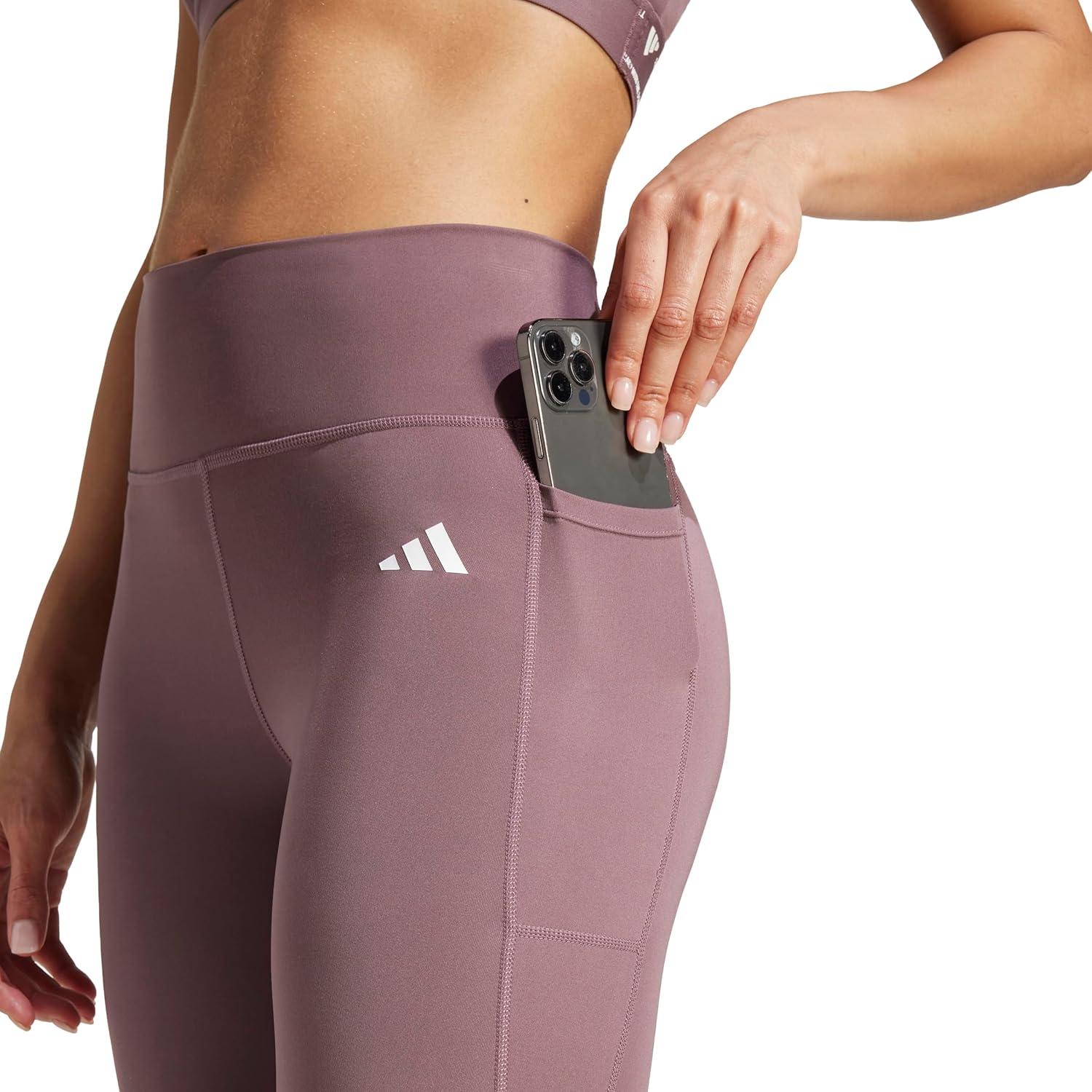 imageadidas Womens Optime Essentials Stash 34 LeggingsShadow Fig