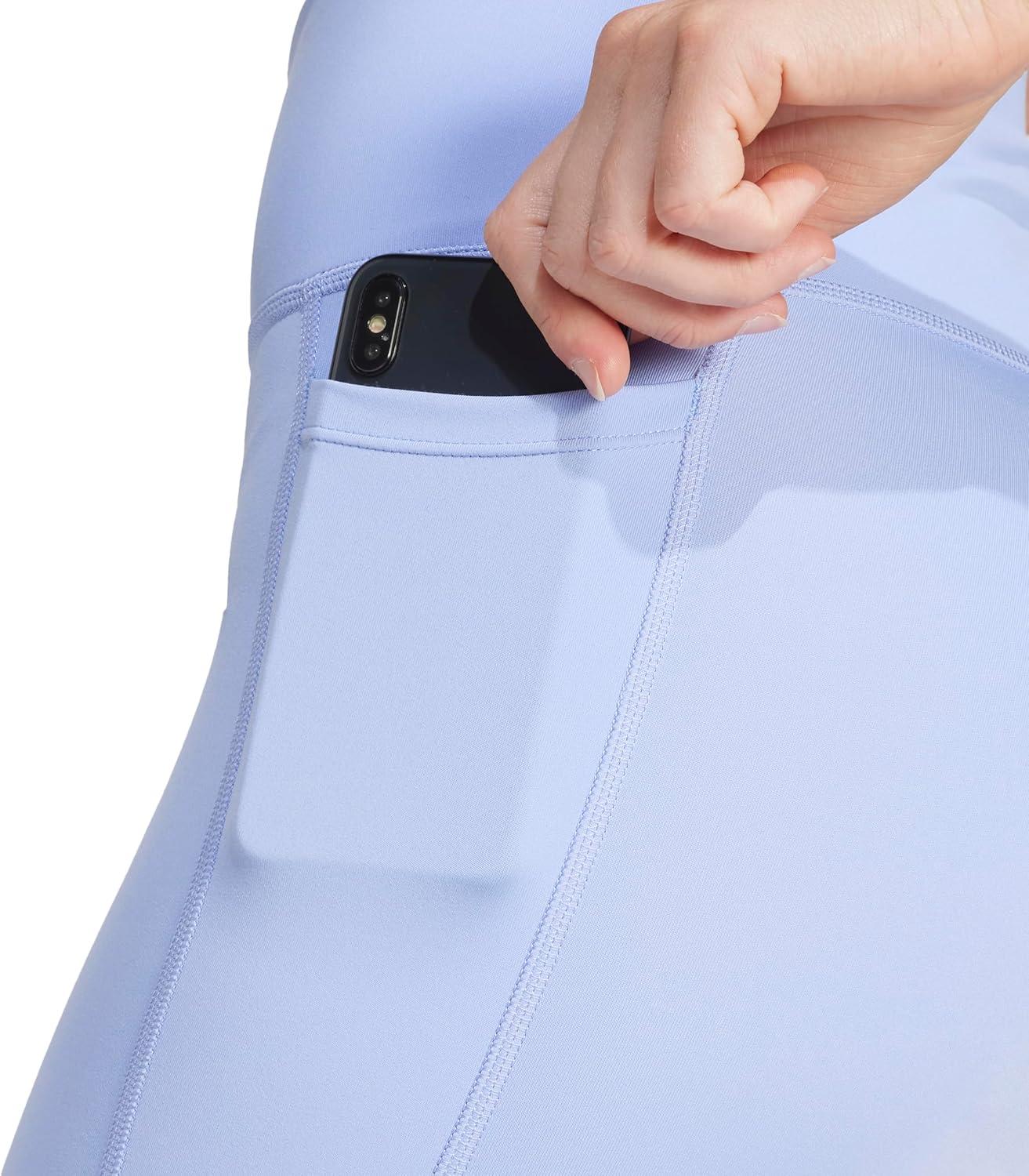 imageadidas Womens Optime Essentials Stash Pocket Full Length LeggingsBlue Spark