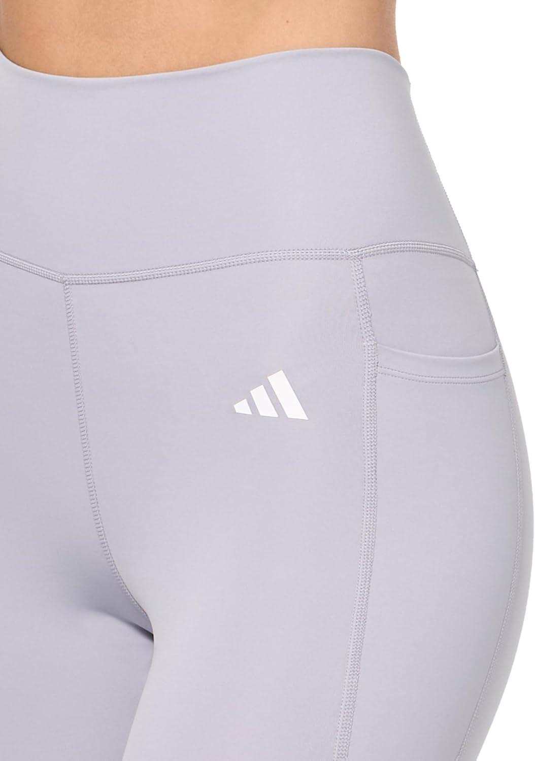 imageadidas Womens Optime Essentials Stash Pocket Full Length LeggingsGlory Grey