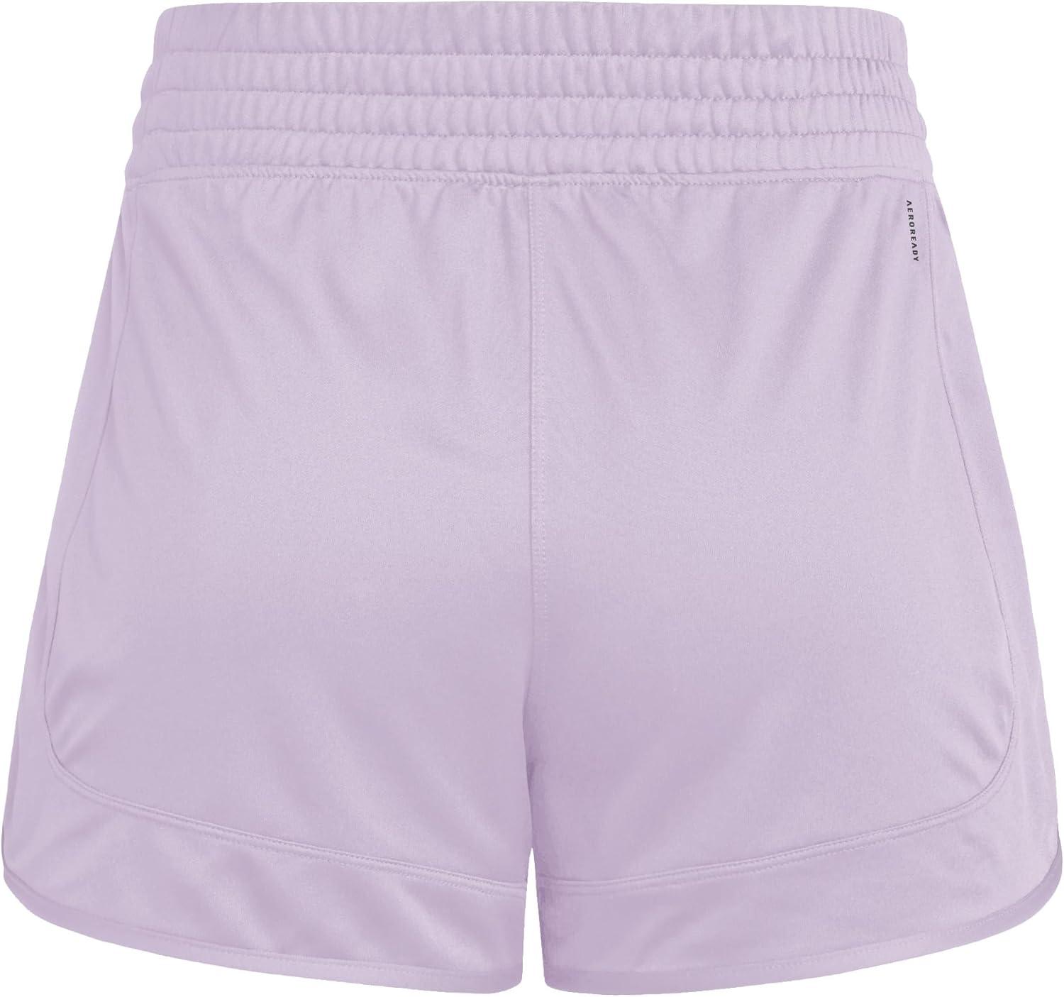 imageadidas Womens Pacer Essentials Knit HighRise Training ShortsBliss LilacWhite