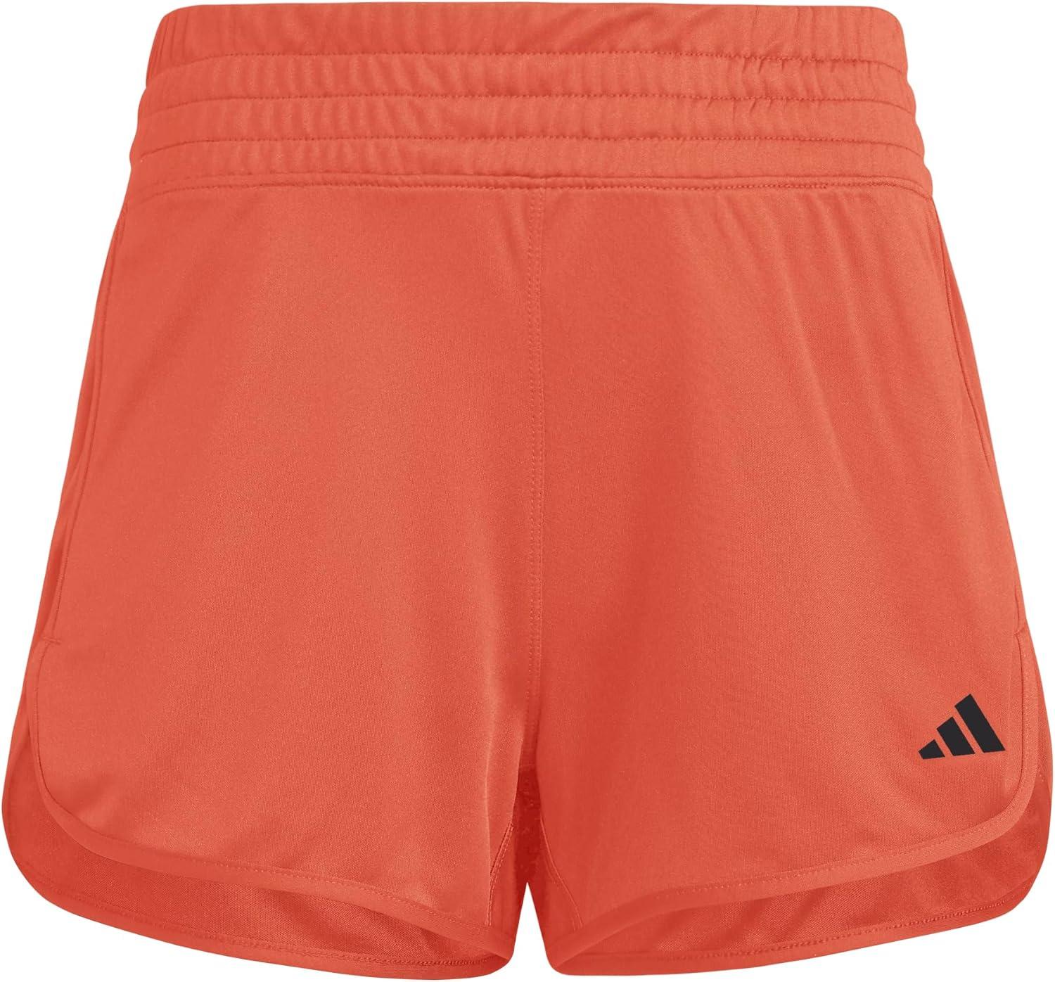 imageadidas Womens Pacer Essentials Knit HighRise Training ShortsLucid RedBlack